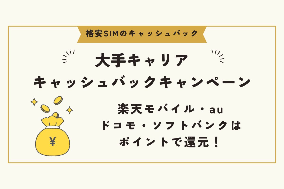 格安SIM　キャッシュバック